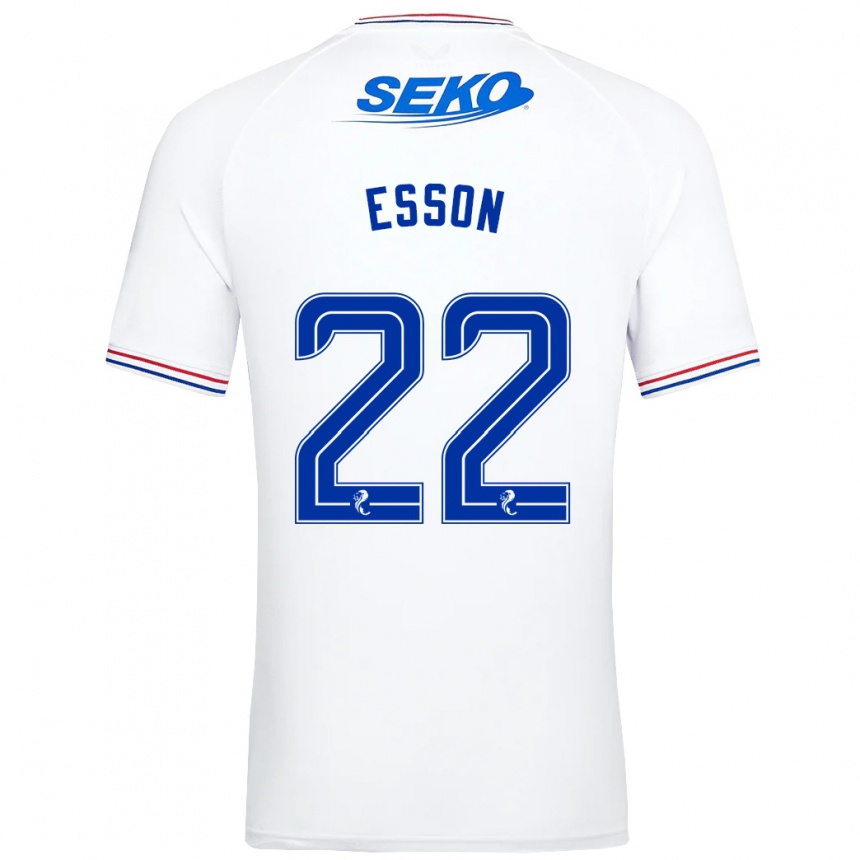 Niño Fútbol Camiseta Victoria Esson #22 Blanco 2ª Equipación 2023/24 Perú