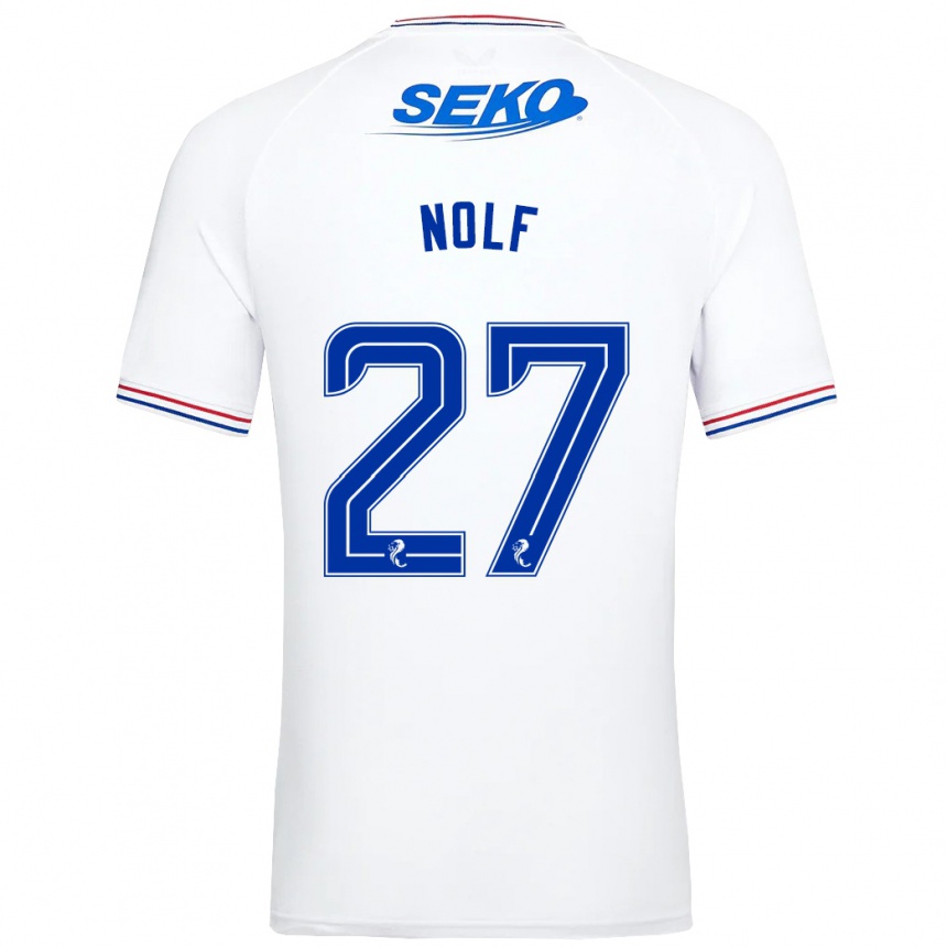 Niño Fútbol Camiseta Madeline Nolf #27 Blanco 2ª Equipación 2023/24 Perú