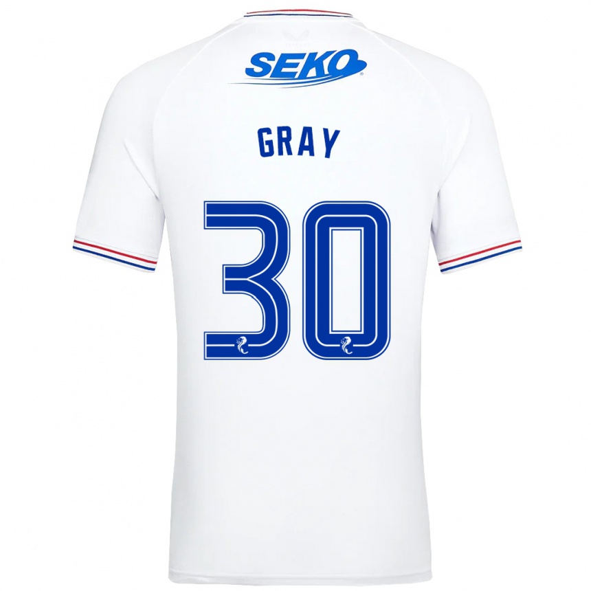 Niño Fútbol Camiseta Georgia Gray #30 Blanco 2ª Equipación 2023/24 Perú