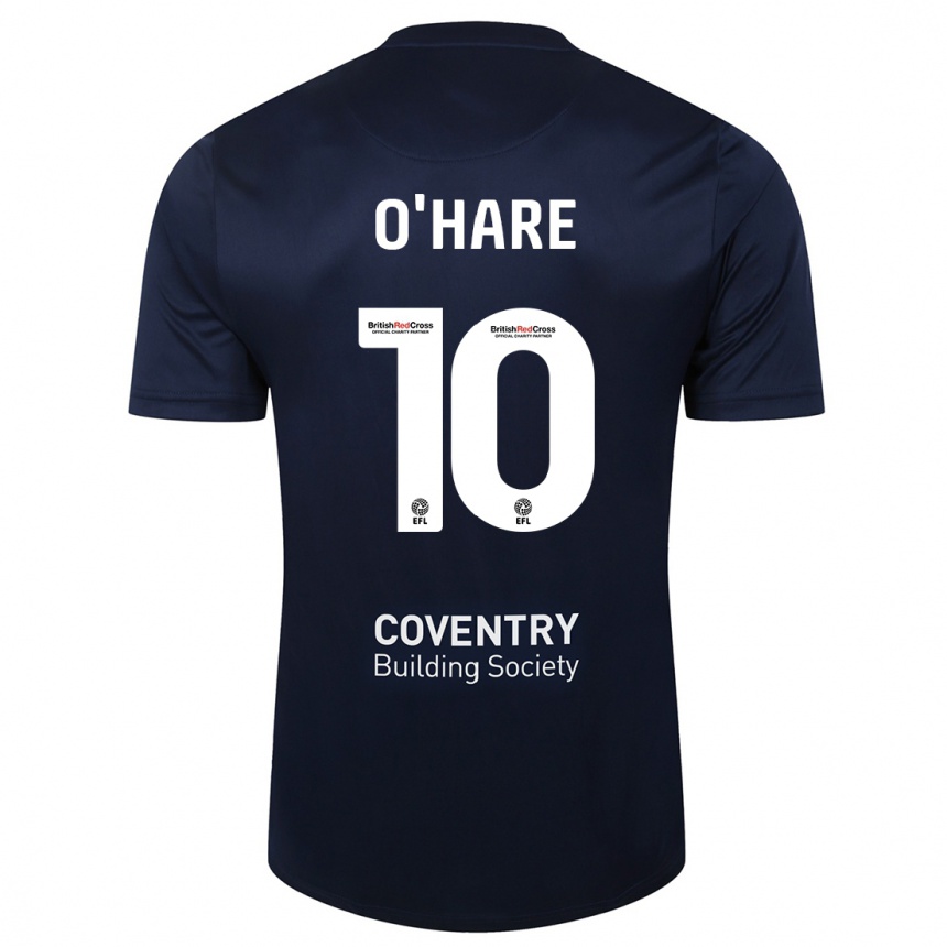 Niño Fútbol Camiseta Callum O'hare #10 Rojo Azul Marino 2ª Equipación 2023/24 Perú