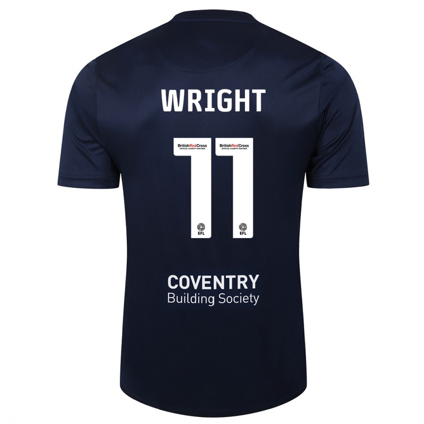 Niño Fútbol Camiseta Haji Wright #11 Rojo Azul Marino 2ª Equipación 2023/24 Perú