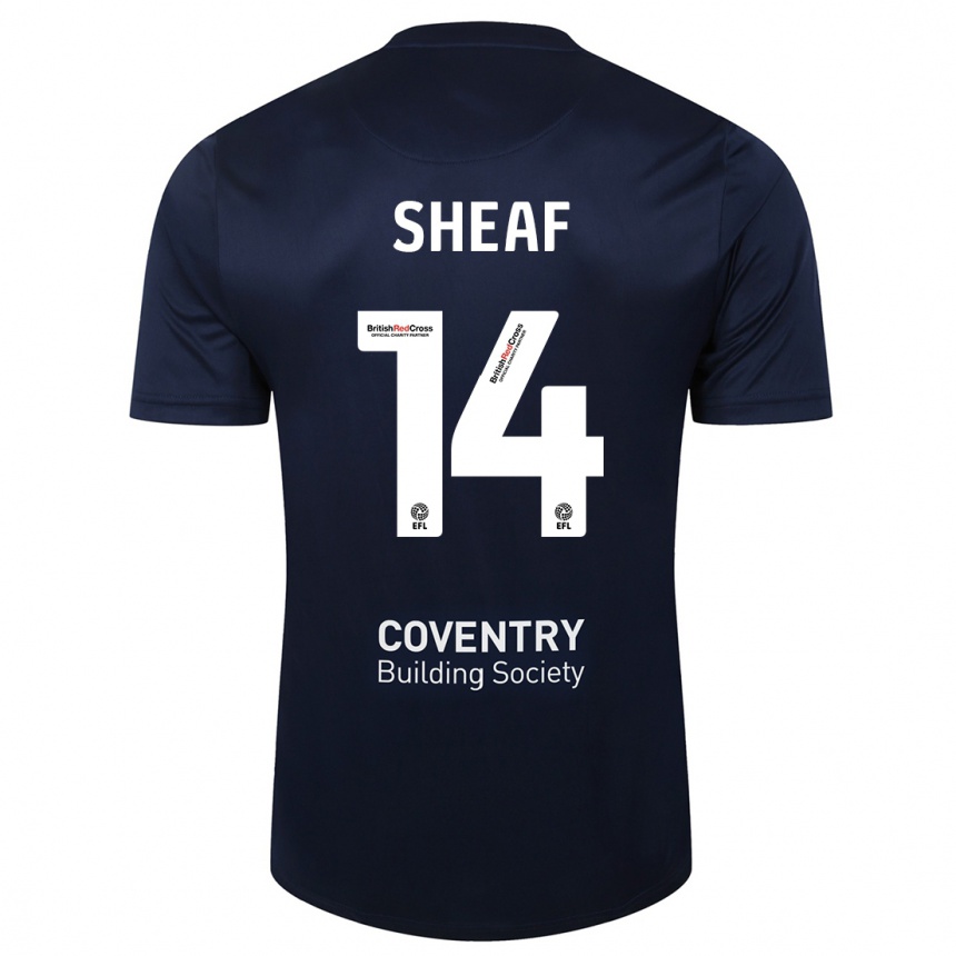 Niño Fútbol Camiseta Ben Sheaf #14 Rojo Azul Marino 2ª Equipación 2023/24 Perú