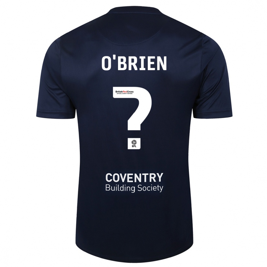 Niño Fútbol Camiseta Fionn O'brien #0 Rojo Azul Marino 2ª Equipación 2023/24 Perú