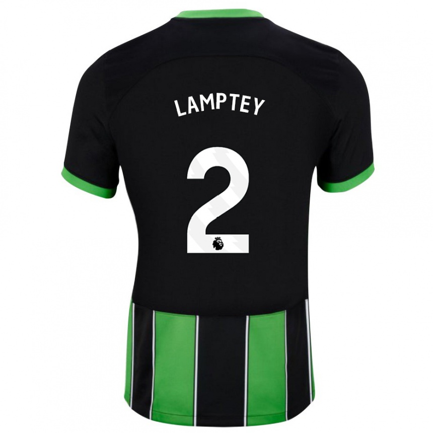 Niño Fútbol Camiseta Tariq Lamptey #2 Verde Negro 2ª Equipación 2023/24 Perú