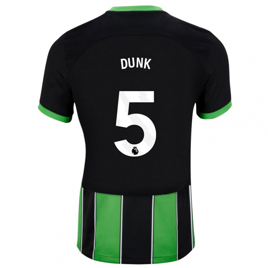 Niño Fútbol Camiseta Lewis Dunk #5 Verde Negro 2ª Equipación 2023/24 Perú