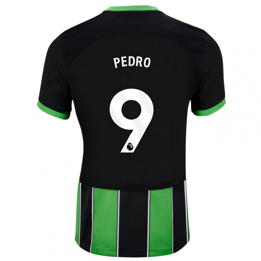 Niño Fútbol Camiseta João Pedro #9 Verde Negro 2ª Equipación 2023/24 Perú