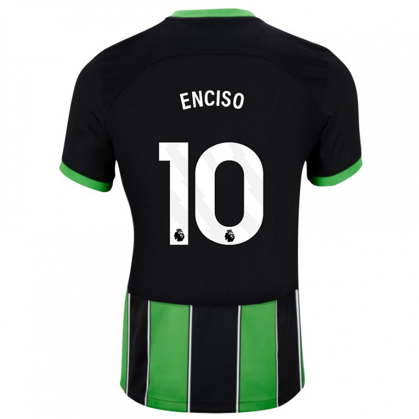 Niño Fútbol Camiseta Julio Enciso #10 Verde Negro 2ª Equipación 2023/24 Perú