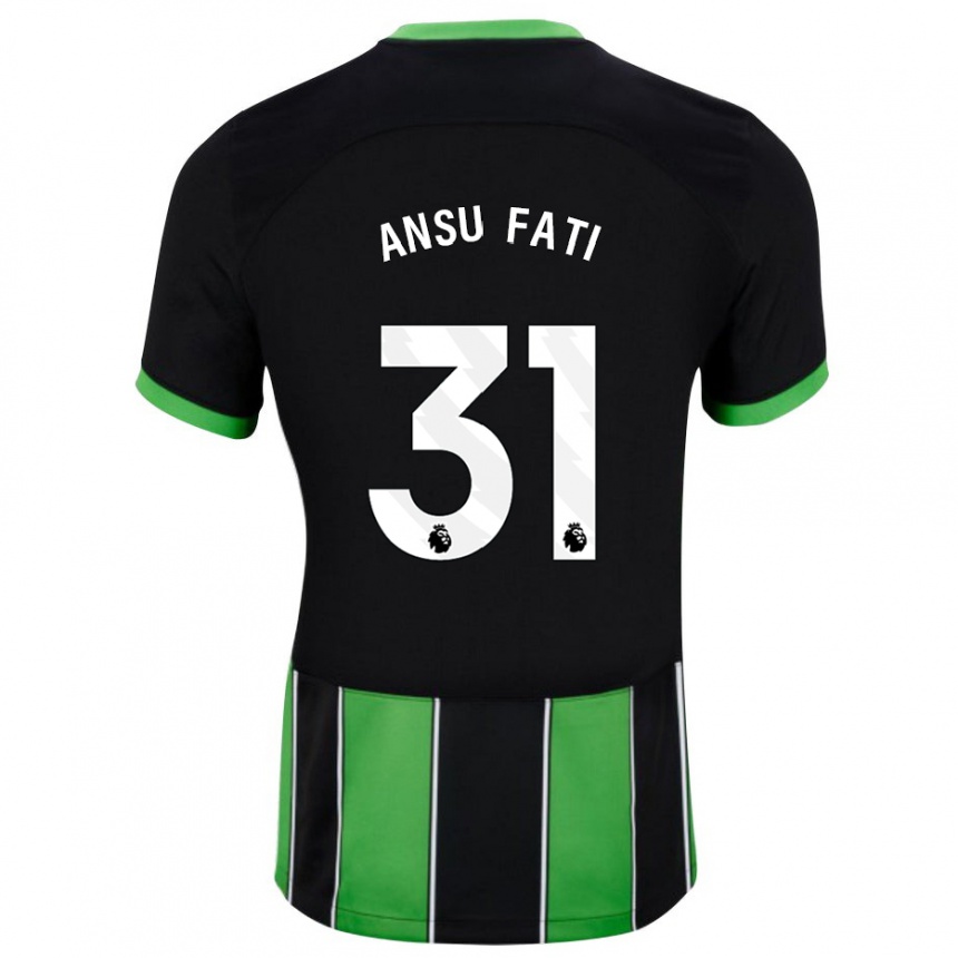 Niño Fútbol Camiseta Ansu Fati #31 Verde Negro 2ª Equipación 2023/24 Perú