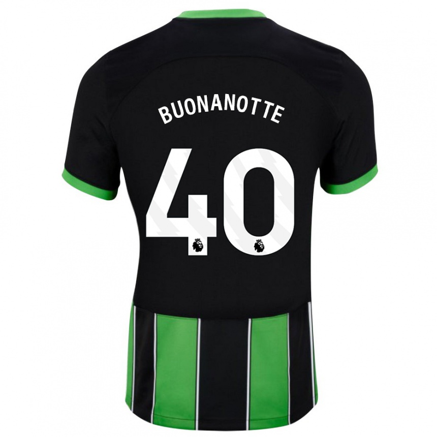 Niño Fútbol Camiseta Facundo Buonanotte #40 Verde Negro 2ª Equipación 2023/24 Perú