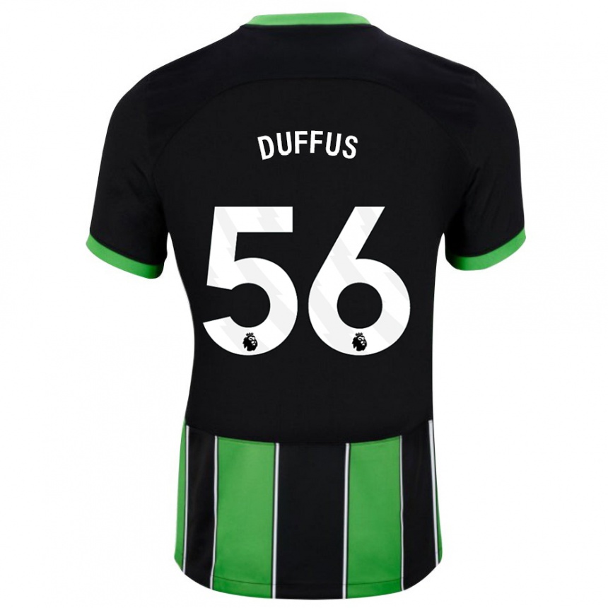 Niño Fútbol Camiseta Josh Duffus #56 Verde Negro 2ª Equipación 2023/24 Perú