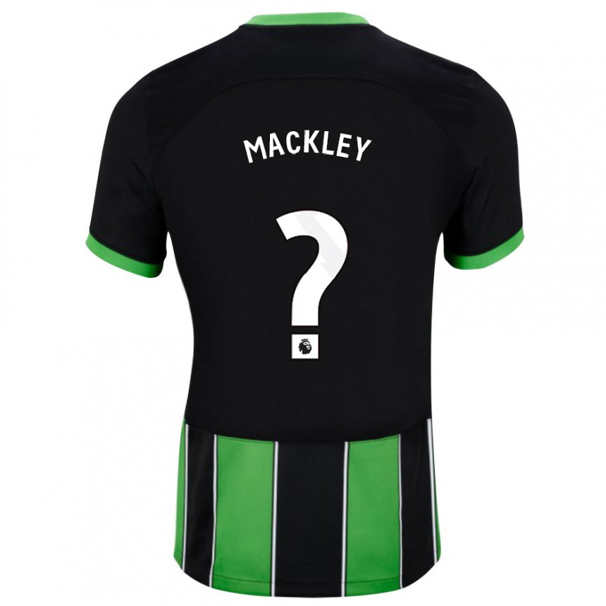 Niño Fútbol Camiseta Callum Mackley #0 Verde Negro 2ª Equipación 2023/24 Perú