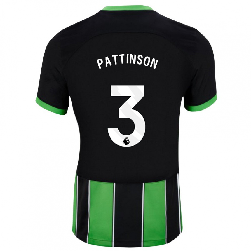 Niño Fútbol Camiseta Poppy Pattinson #3 Verde Negro 2ª Equipación 2023/24 Perú