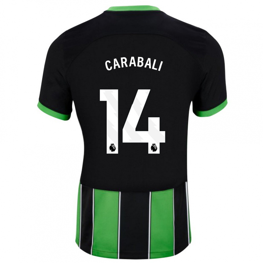 Niño Fútbol Camiseta Jorelyn Andrea Carabalí Martínez #14 Verde Negro 2ª Equipación 2023/24 Perú