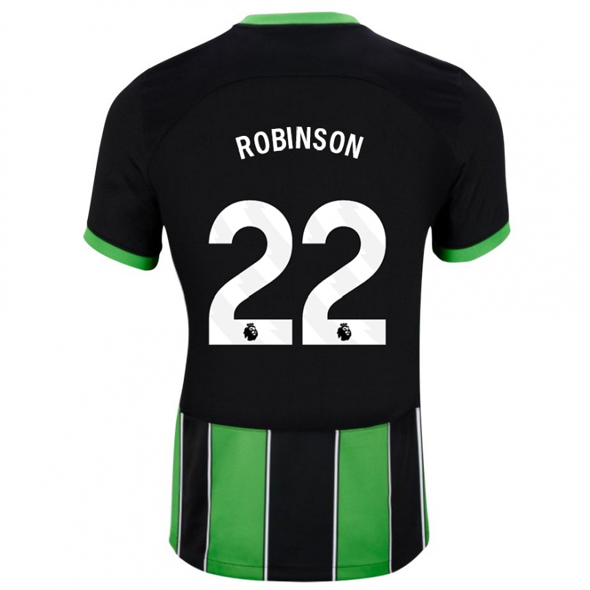 Niño Fútbol Camiseta Katie Robinson #22 Verde Negro 2ª Equipación 2023/24 Perú