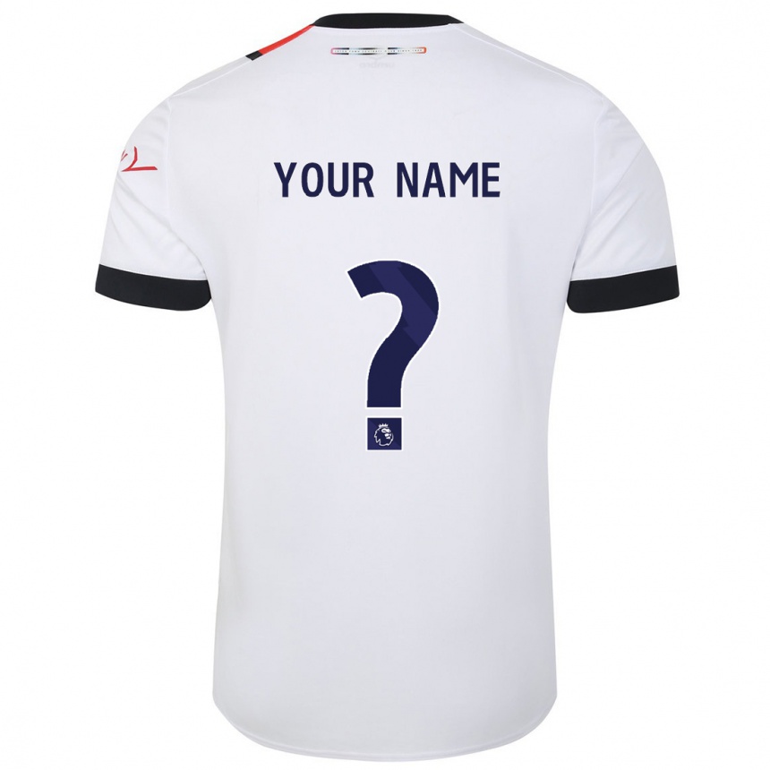 Niño Fútbol Camiseta Su Nombre #0 Blanco 2ª Equipación 2023/24 Perú