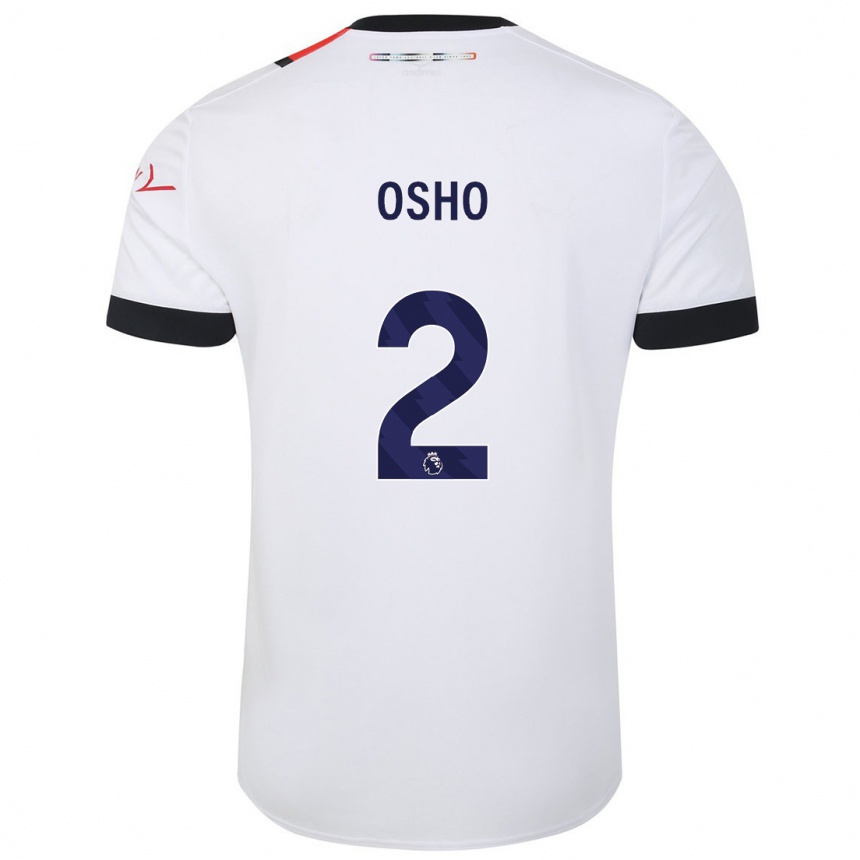 Niño Fútbol Camiseta Gabriel Osho #2 Blanco 2ª Equipación 2023/24 Perú