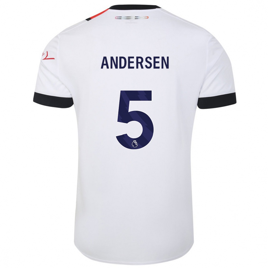 Niño Fútbol Camiseta Mads Andersen #5 Blanco 2ª Equipación 2023/24 Perú