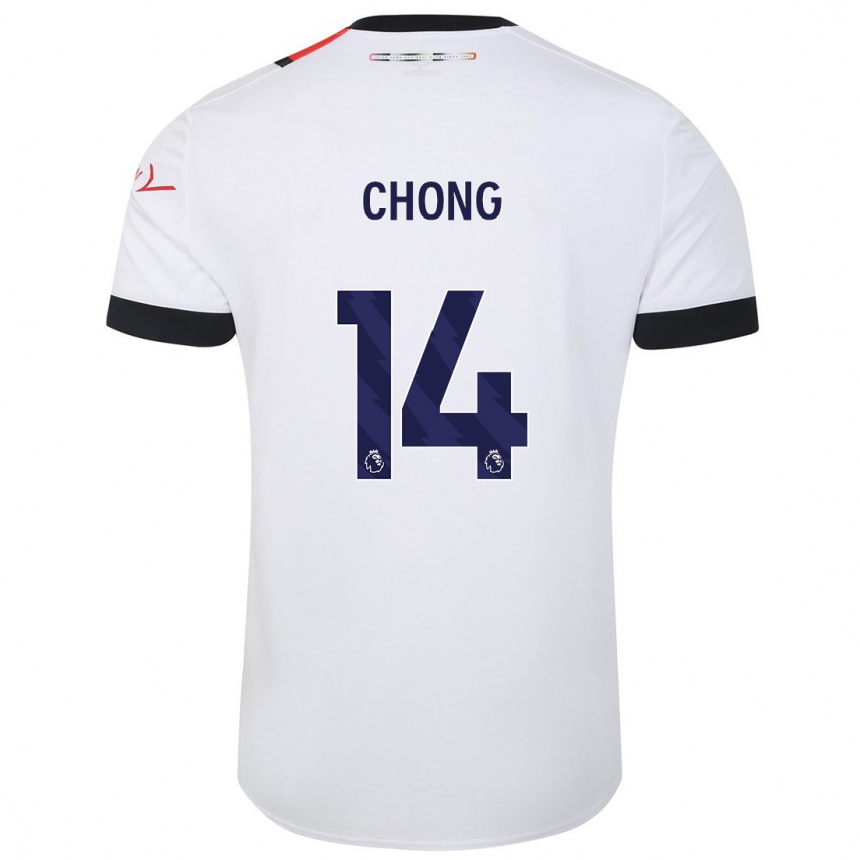 Niño Fútbol Camiseta Tahith Chong #14 Blanco 2ª Equipación 2023/24 Perú