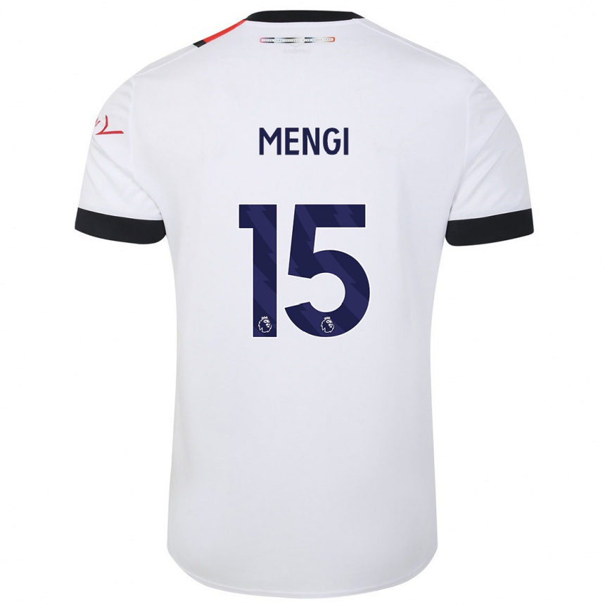 Niño Fútbol Camiseta Teden Mengi #15 Blanco 2ª Equipación 2023/24 Perú