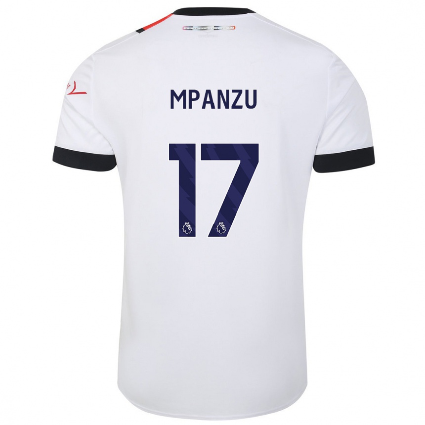 Niño Fútbol Camiseta Pelly Ruddock Mpanzu #17 Blanco 2ª Equipación 2023/24 Perú