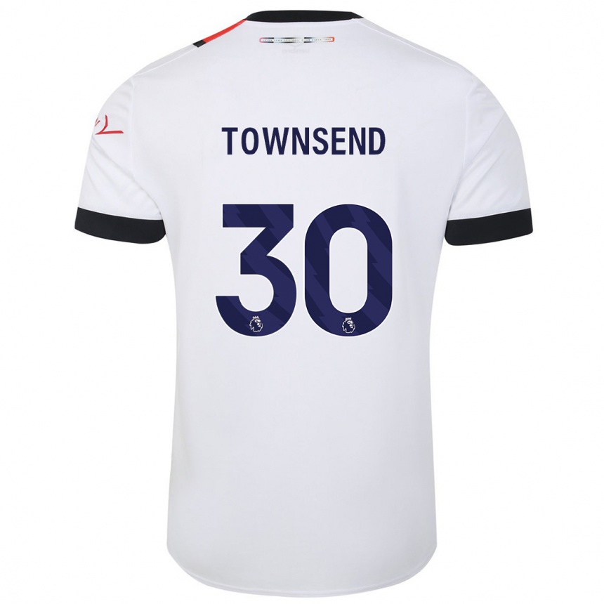 Niño Fútbol Camiseta Andros Townsend #30 Blanco 2ª Equipación 2023/24 Perú