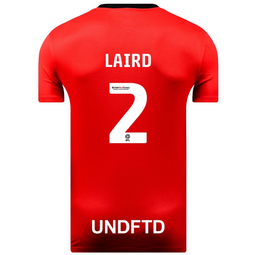 Niño Fútbol Camiseta Ethan Laird #2 Rojo 2ª Equipación 2023/24 Perú