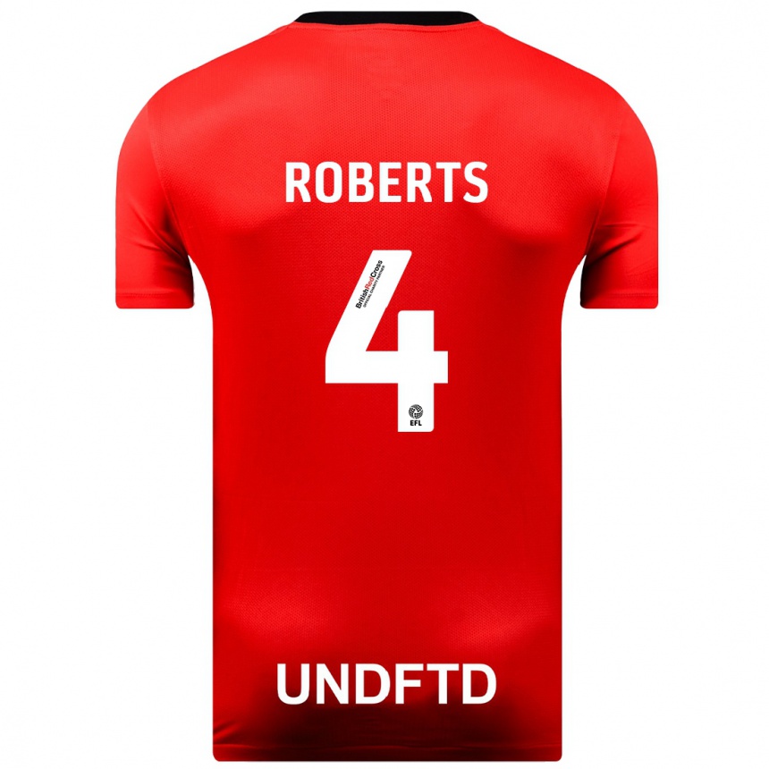 Niño Fútbol Camiseta Marc Roberts #4 Rojo 2ª Equipación 2023/24 Perú