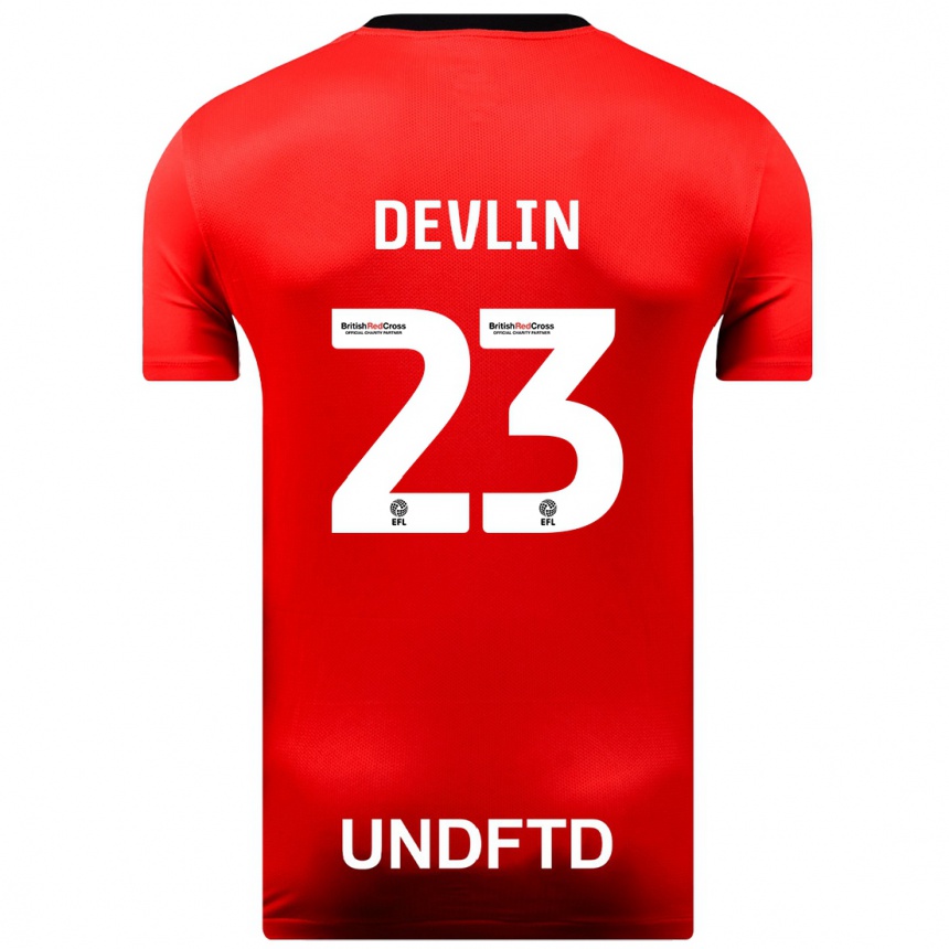 Niño Fútbol Camiseta Charlotte Devlin #23 Rojo 2ª Equipación 2023/24 Perú