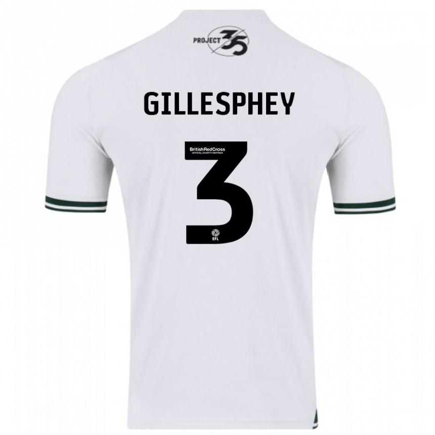 Niño Fútbol Camiseta Macaulay Gillesphey #3 Blanco 2ª Equipación 2023/24 Perú