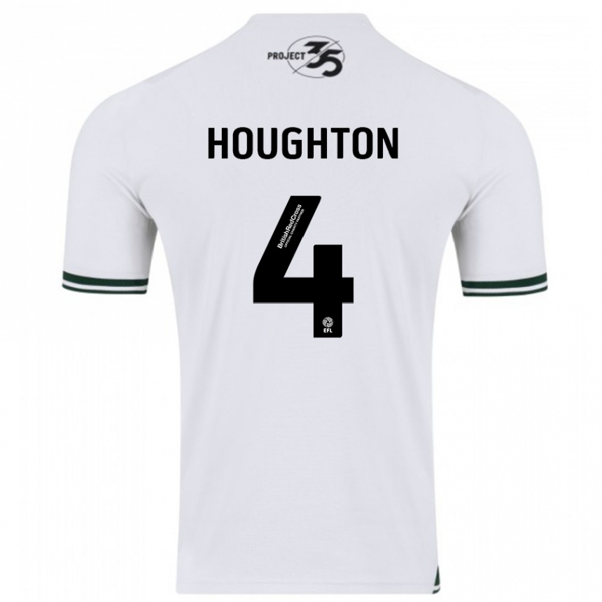 Niño Fútbol Camiseta Jordan Houghton #4 Blanco 2ª Equipación 2023/24 Perú