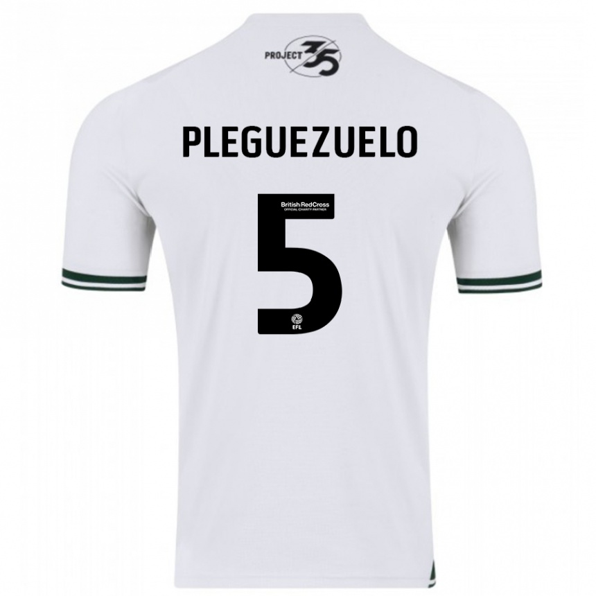 Niño Fútbol Camiseta Julio Pleguezuelo #5 Blanco 2ª Equipación 2023/24 Perú