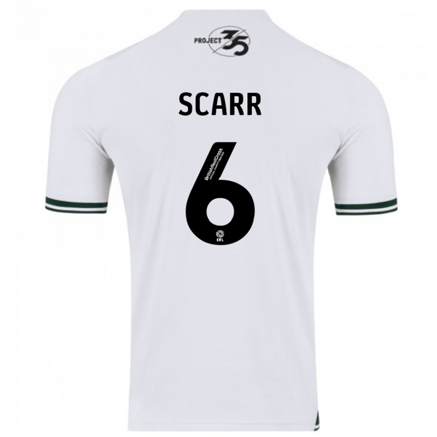 Niño Fútbol Camiseta Dan Scarr #6 Blanco 2ª Equipación 2023/24 Perú