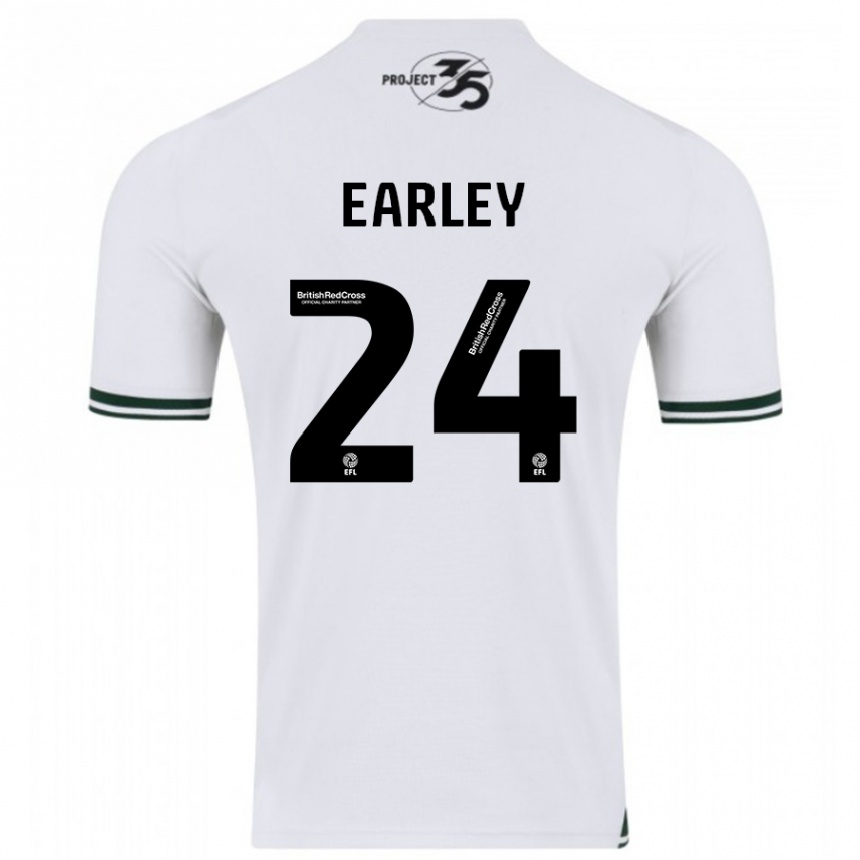 Niño Fútbol Camiseta Saxon Earley #24 Blanco 2ª Equipación 2023/24 Perú