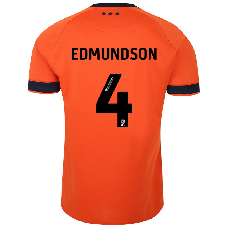 Niño Fútbol Camiseta George Edmundson #4 Naranja 2ª Equipación 2023/24 Perú