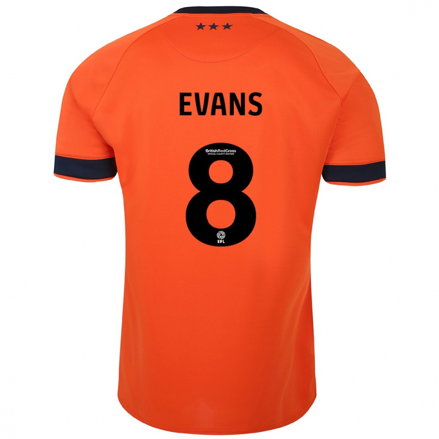 Niño Fútbol Camiseta Lee Evans #8 Naranja 2ª Equipación 2023/24 Perú