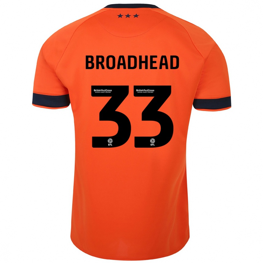 Niño Fútbol Camiseta Nathan Broadhead #33 Naranja 2ª Equipación 2023/24 Perú