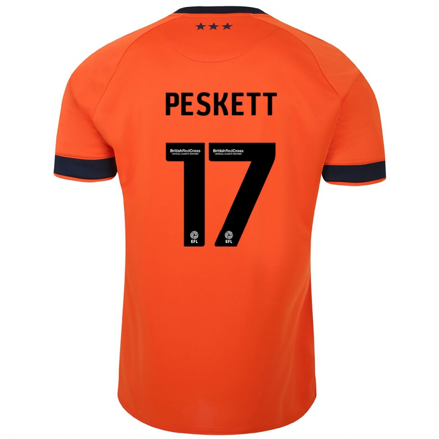 Niño Fútbol Camiseta Sophie Peskett #17 Naranja 2ª Equipación 2023/24 Perú