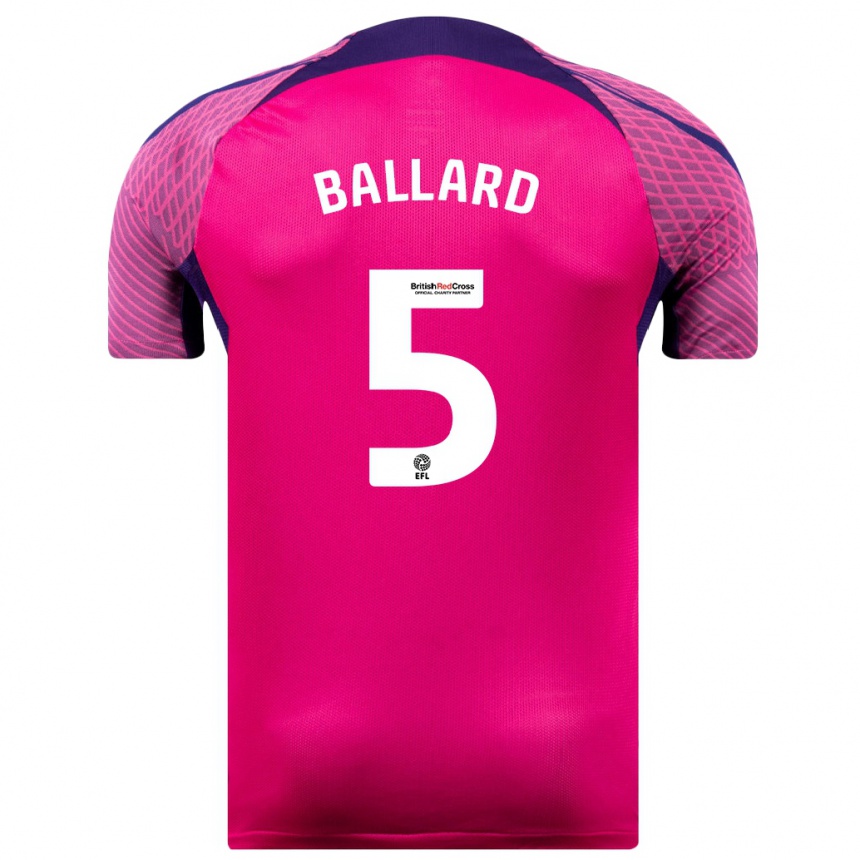 Niño Fútbol Camiseta Daniel Ballard #5 Morado 2ª Equipación 2023/24 Perú