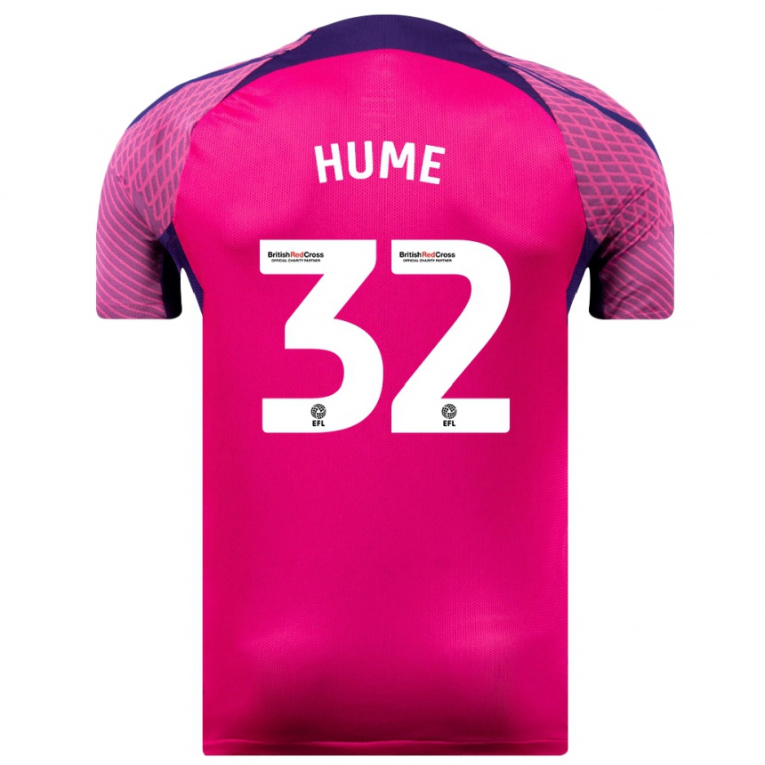 Niño Fútbol Camiseta Trai Hume #32 Morado 2ª Equipación 2023/24 Perú