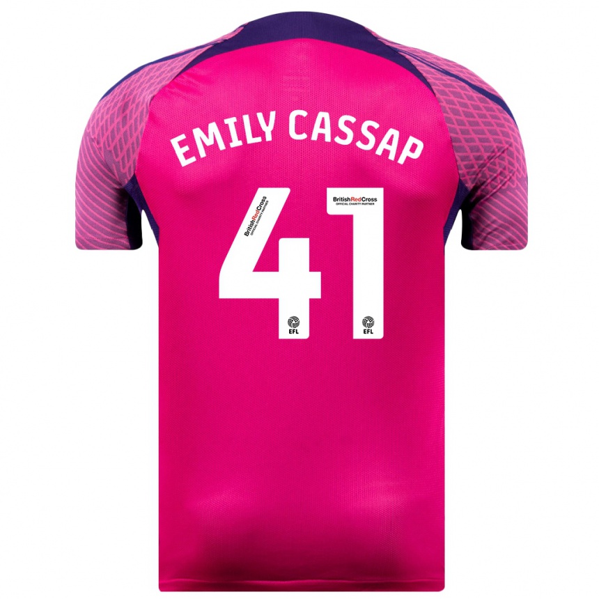 Niño Fútbol Camiseta Emily Cassap #41 Morado 2ª Equipación 2023/24 Perú