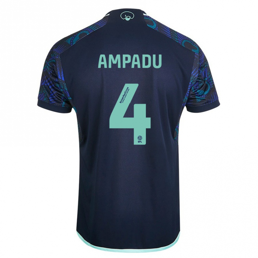 Niño Fútbol Camiseta Ethan Ampadu #4 Azul 2ª Equipación 2023/24 Perú