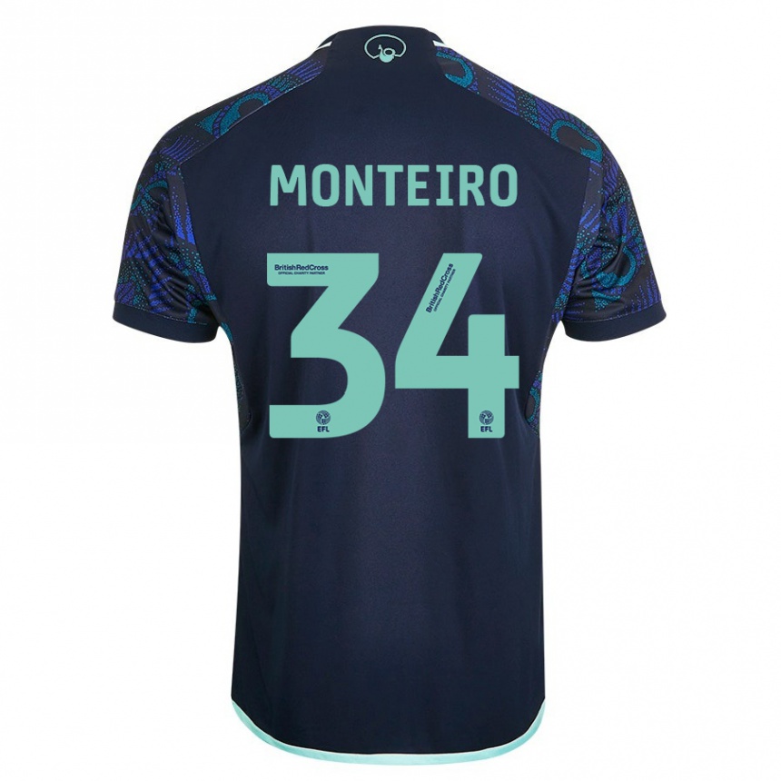 Niño Fútbol Camiseta Diogo Monteiro #34 Azul 2ª Equipación 2023/24 Perú