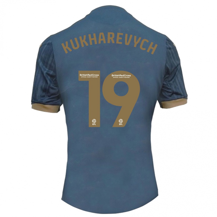 Niño Fútbol Camiseta Mykola Kukharevych #19 Verde Azulado Oscuro 2ª Equipación 2023/24 Perú