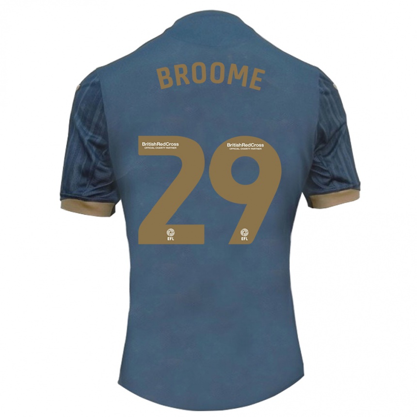 Niño Fútbol Camiseta Nathan Broome #29 Verde Azulado Oscuro 2ª Equipación 2023/24 Perú