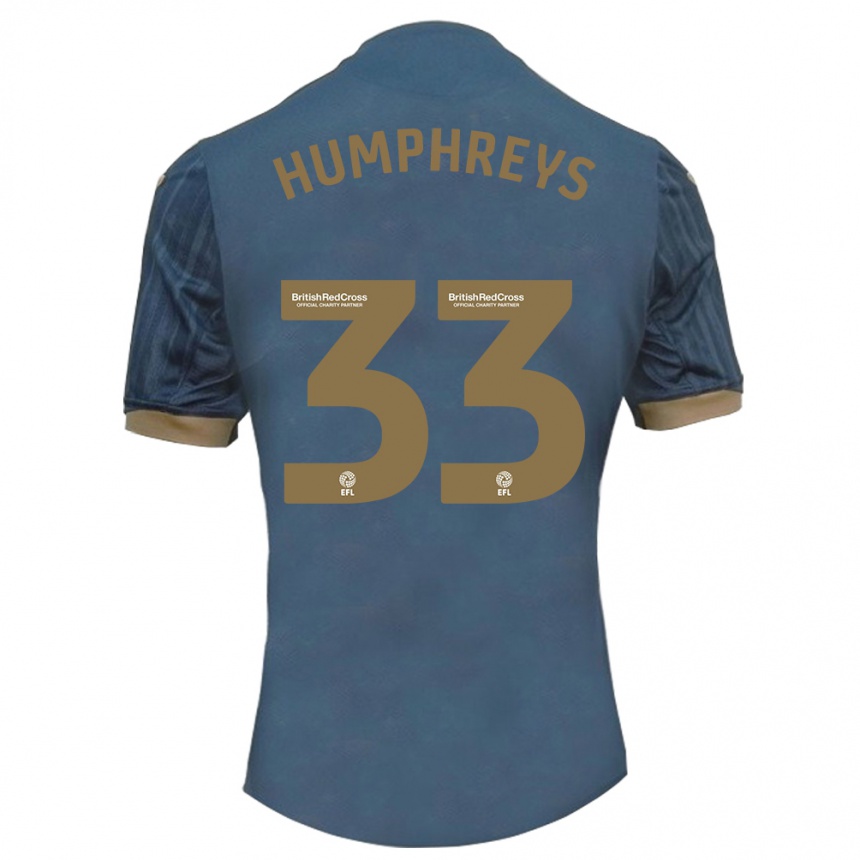 Niño Fútbol Camiseta Bashir Humphreys #33 Verde Azulado Oscuro 2ª Equipación 2023/24 Perú