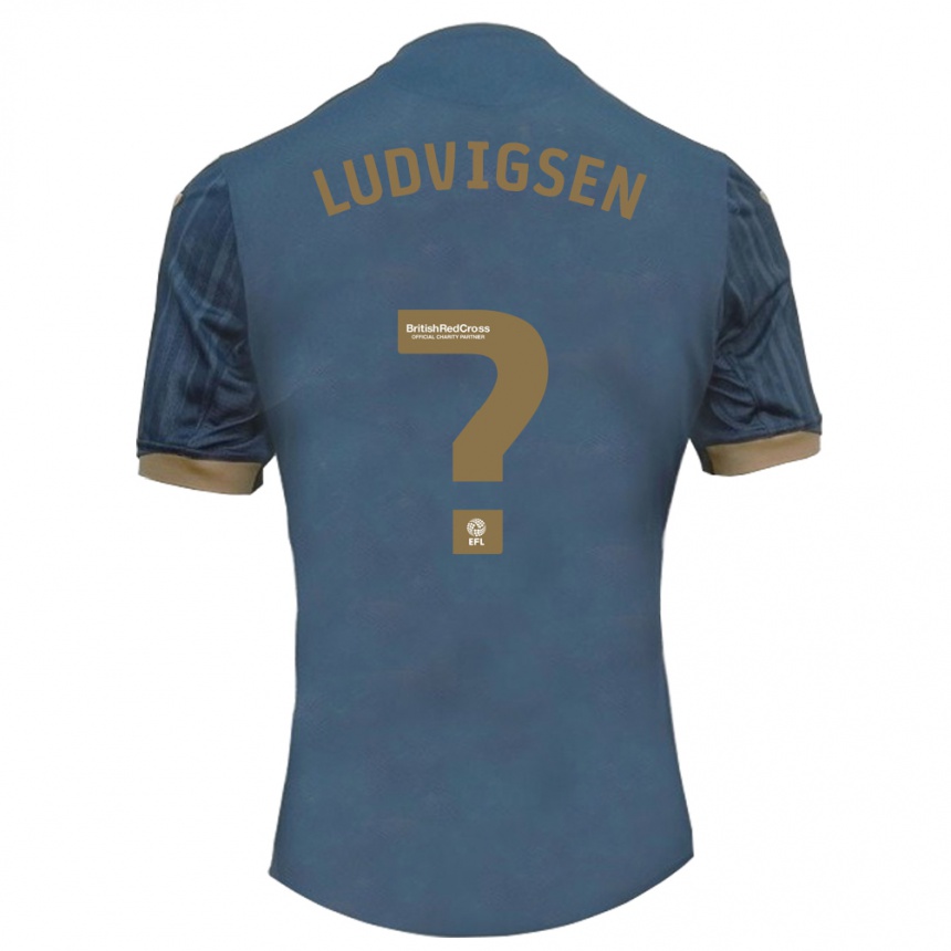 Niño Fútbol Camiseta Kai Ludvigsen #0 Verde Azulado Oscuro 2ª Equipación 2023/24 Perú