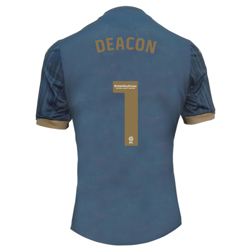 Niño Fútbol Camiseta Chelsea Deacon #1 Verde Azulado Oscuro 2ª Equipación 2023/24 Perú