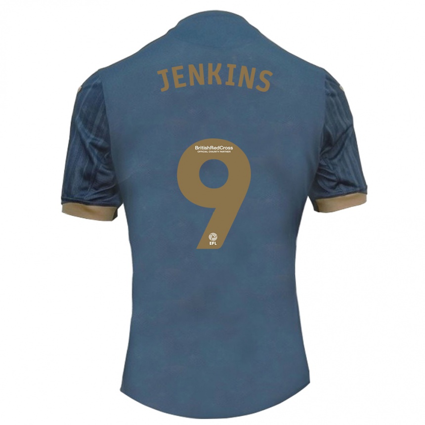 Niño Fútbol Camiseta Nieve Jenkins #9 Verde Azulado Oscuro 2ª Equipación 2023/24 Perú