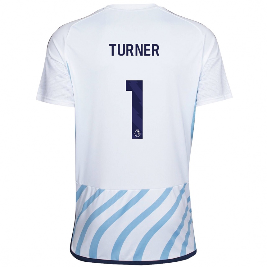 Niño Fútbol Camiseta Matt Turner #1 Blanco Azul 2ª Equipación 2023/24 Perú