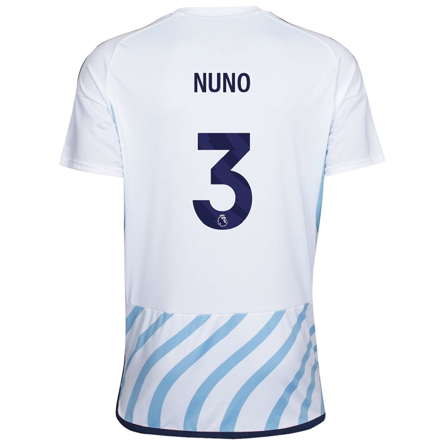 Niño Fútbol Camiseta Nuno Tavares #3 Blanco Azul 2ª Equipación 2023/24 Perú